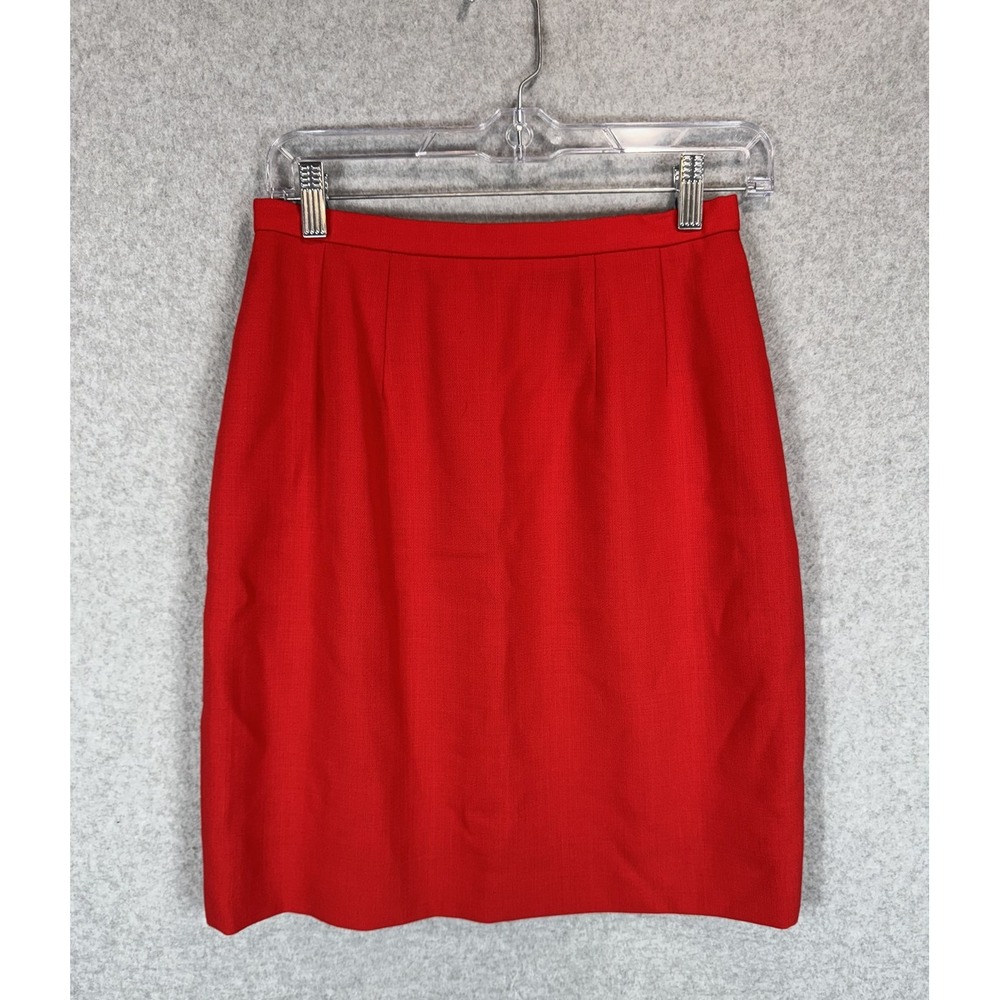 Carlisle Skirt Womens 6 Red Wool Lined High Waist Classic‎ Career Office Elegant